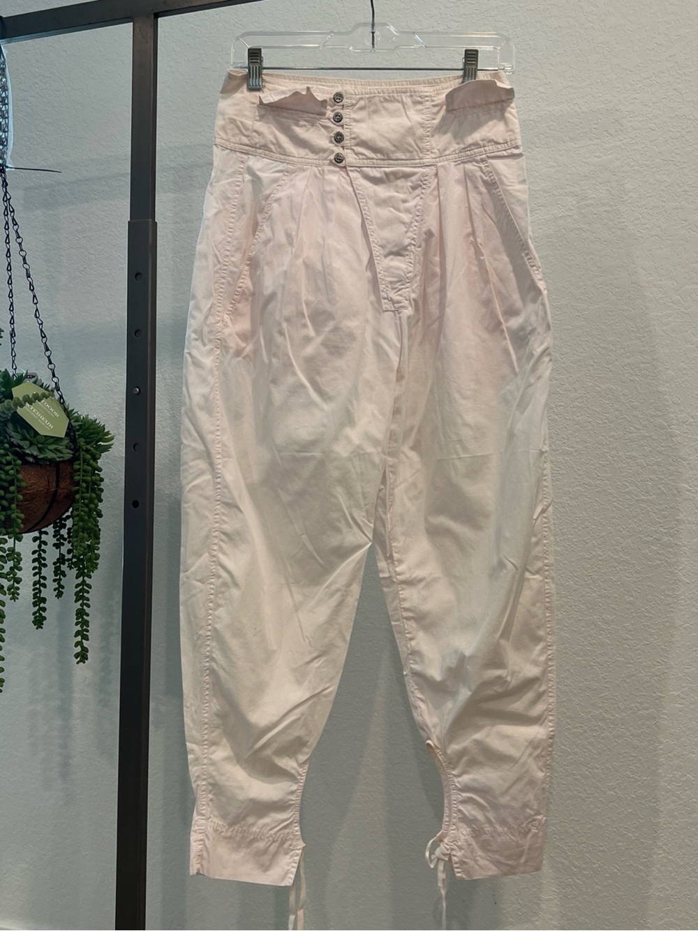 Isabel Marant Pale Pink High-Waist Cropped Tapered Pants